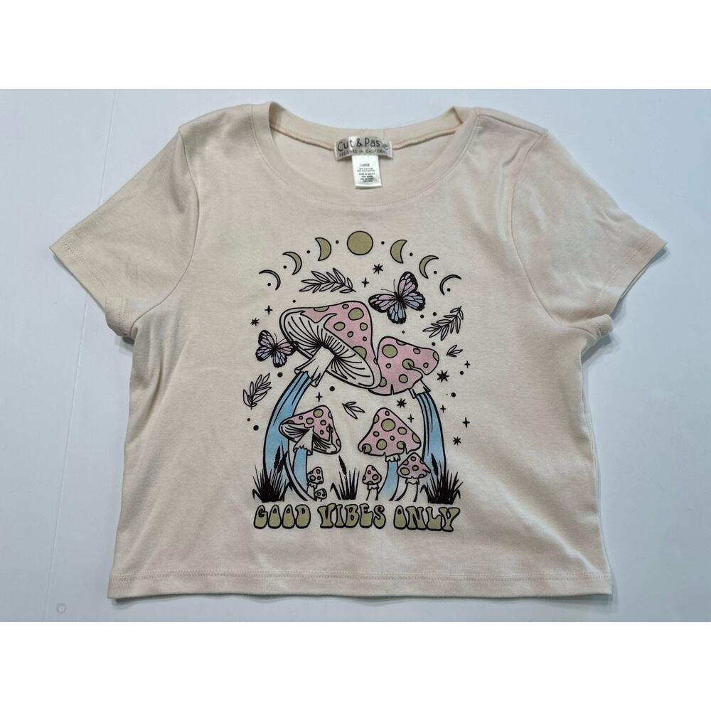 Cut & Paste Good Vibes Only Mushrooms Womens Size Large Shirt